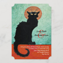 Chat Noir Vintage French Cat Blue Wedding