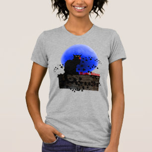 Chat Noir with Single Red Rose T-Shirt