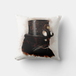 Chat steampunk cushion