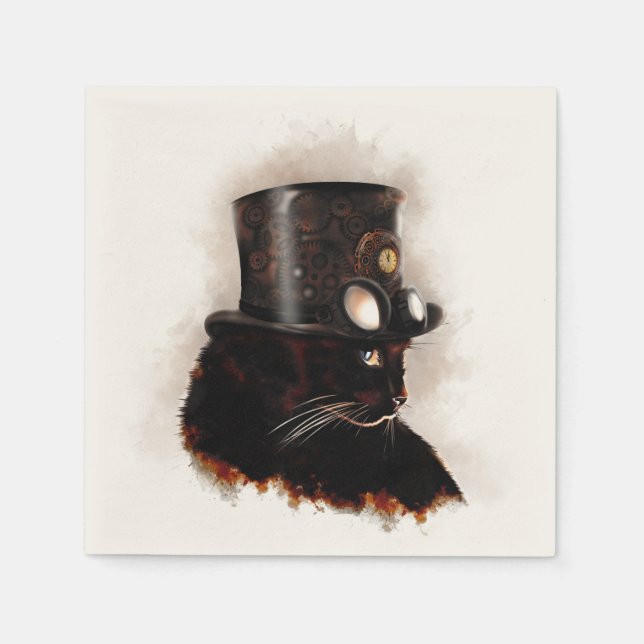 Chat Steampunk Napkin (Front)