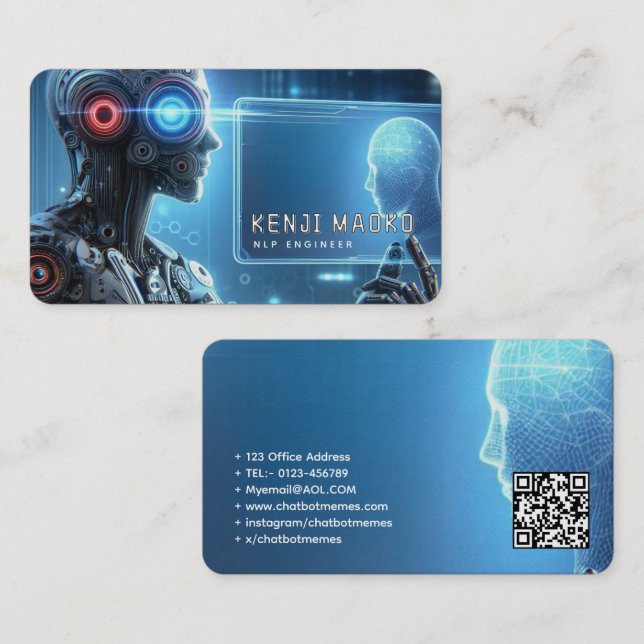 🤖Chatbot Developer Conversational AI Engineer NLP Business Card (Front/Back)
