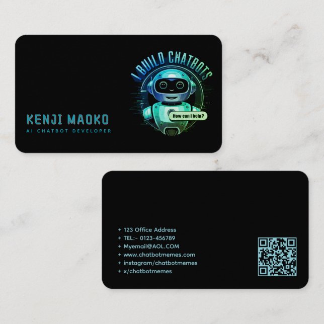 🤖Chatbot Developer Conversational AI Engineer NLP Business Card (Front/Back)