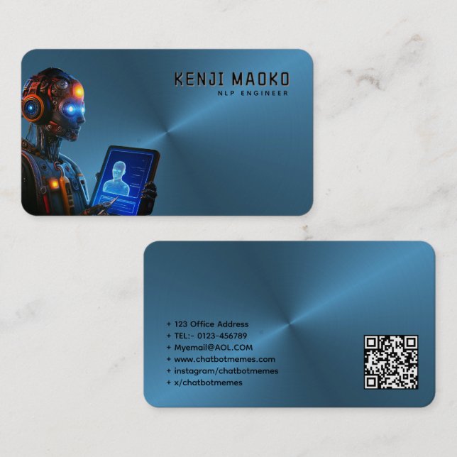 🤖Chatbot Developer Conversational AI Engineer NLP Business Card (Front/Back)