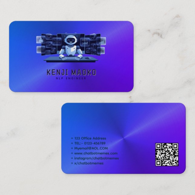 🤖Chatbot Developer Conversational AI Engineer NLP Business Card (Front/Back)