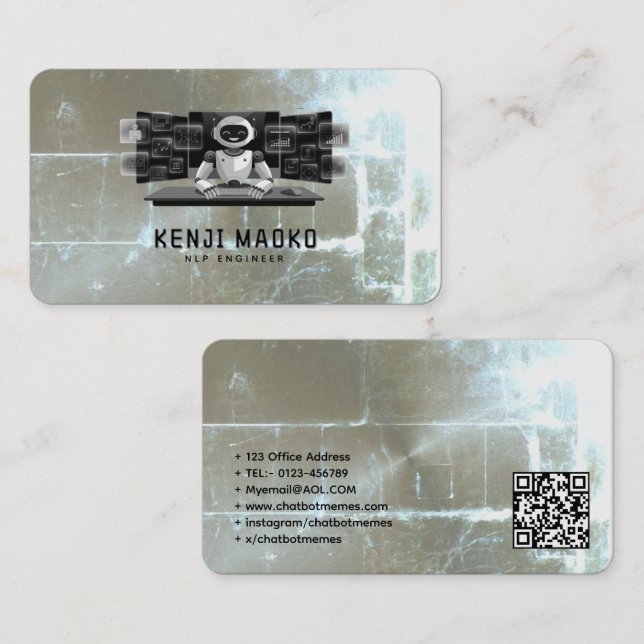 🤖Chatbot Developer Conversational AI Engineer NLP Business Card (Front/Back)