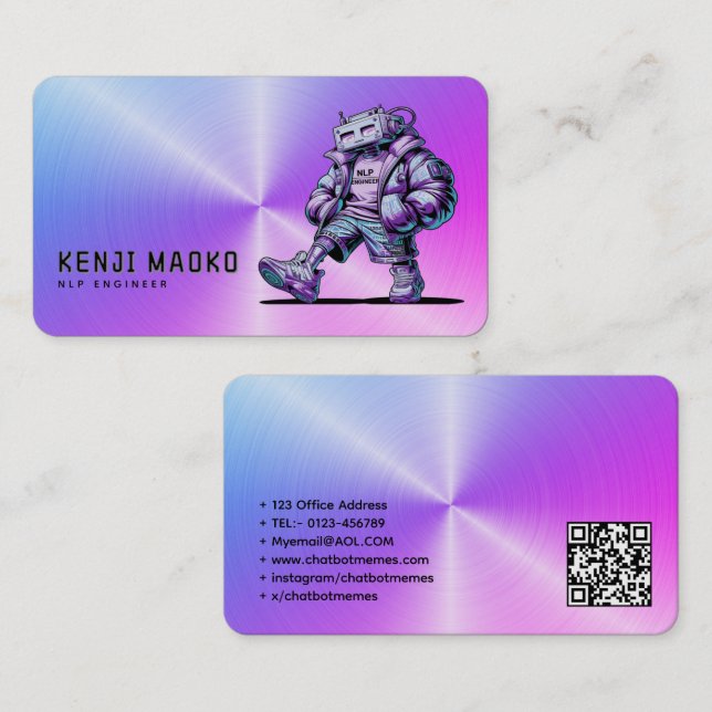 🤖Chatbot Developer Conversational AI Engineer NLP Business Card (Front/Back)