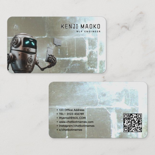 🤖Chatbot Developer Conversational AI NLP Engineer Business Card (Front/Back)