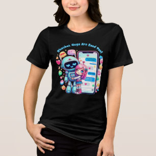Chatbot Hugs Are Good Too 萌え Ai チャットボットのハグもいいで Tri-Blend Shirt