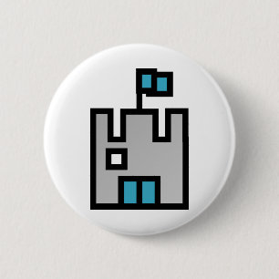 Chateau Castle Blue 6 Cm Round Badge