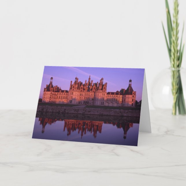 Chateau Chambord at sunset, Loire Valley, France Holiday Card (Front)