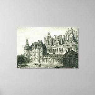 Chateau Chambord Historic Engraving Thomas Allom Canvas Print