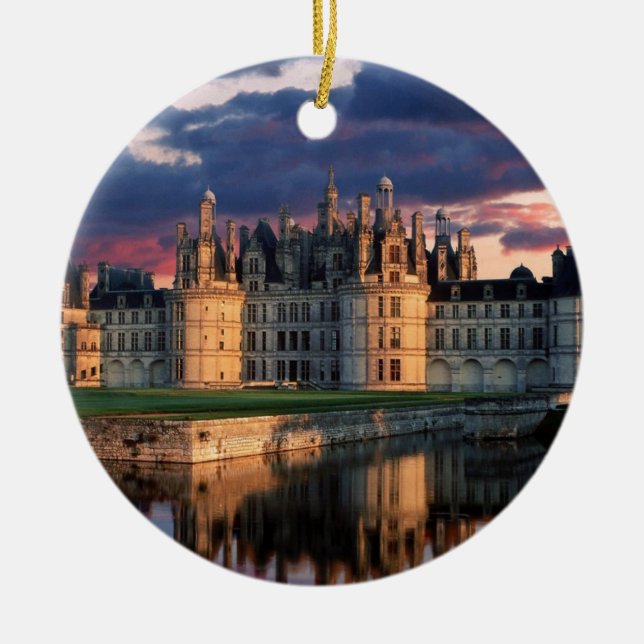 chateau de chambord Castle,Loire Valley, France Ceramic Tree Decoration (Front)