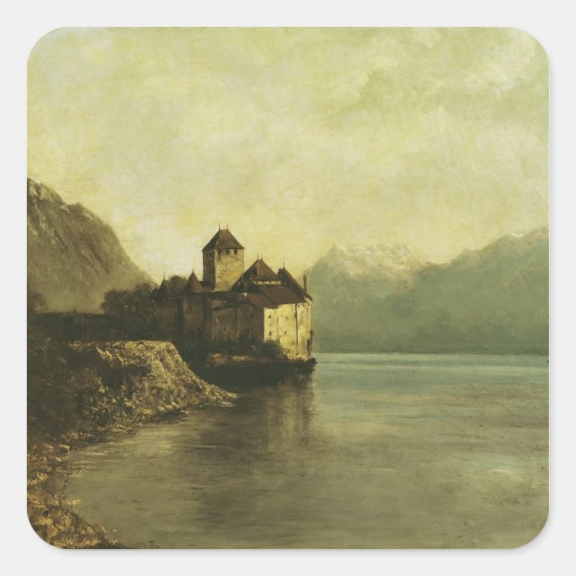 Chateau de Chillon, 1874 Square Sticker (Front)