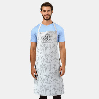 Chateau de Colombe Peacock toile apron (grey)