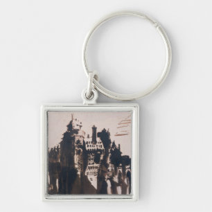 Chateau fortified by two Bridges Key Ring