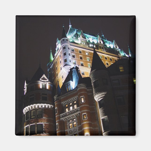 Chateau Frontenac Castle Lit Up At Night Magnet (Front)