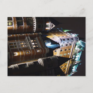 Chateau Frontenac Castle Lit Up At Night Postcard