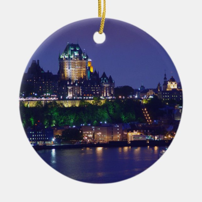 Chateau Frontenac Castle Night Quebec Ornament (Front)