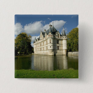 Chateau of Azay-le-Rideau, Indre-et-Loire, 2 15 Cm Square Badge