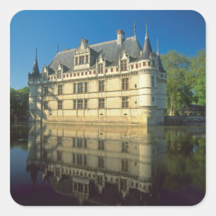 Chateau of Azay-le-Rideau, Indre-et-Loire, Square Sticker