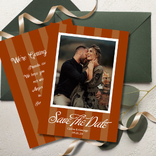 Chateau Stripe Photo Save the Date