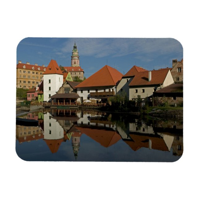 Chateau tower, Vltava River, Cesky Krumlov, Magnet (Horizontal)