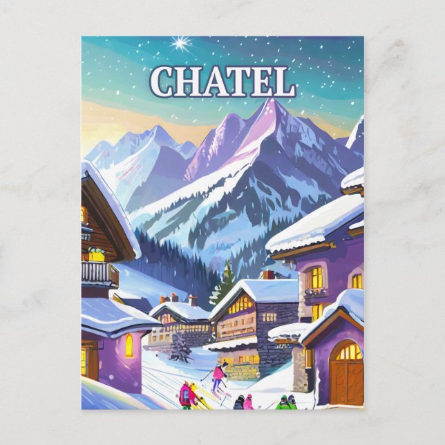 Chatel: Authentic charm in the snow-covered Alps Postcard (Front)