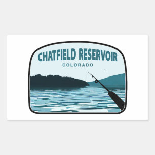 Chatfield Reservoir Colorado Fishing Rod Rectangular Sticker