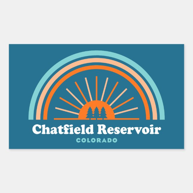 Chatfield Reservoir Colorado Rainbow Rectangular Sticker (Front)
