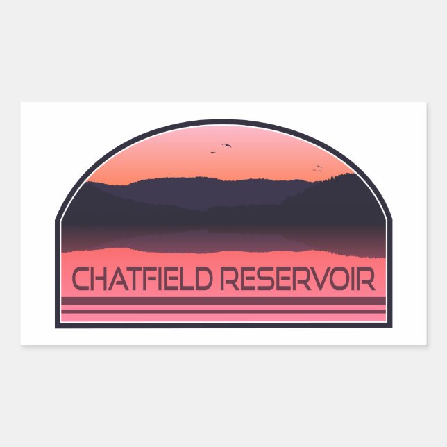 Chatfield Reservoir Colorado Red Sunrise Rectangular Sticker (Front)