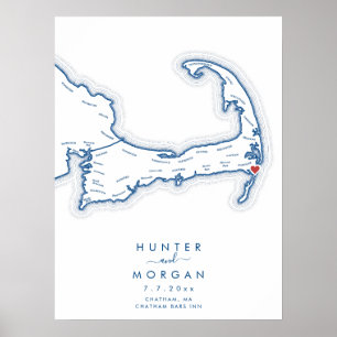 Chatham Bars Inn Wedding Navy Guest Book Poster