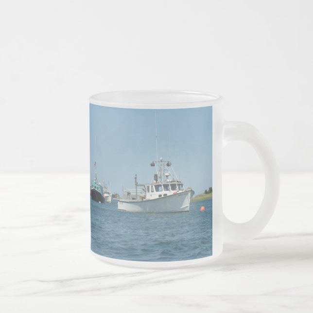 Chatham Harbour Boats Frosted Glass Coffee Mug (Right)