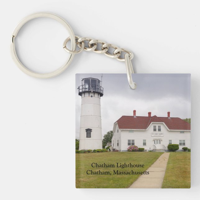Chatham Lighthouse in Chatham Massachusetts Key Ring (Front)