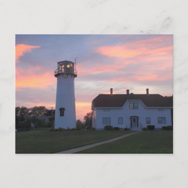 Chatham Lighthouse Sunset Postcard (Front)