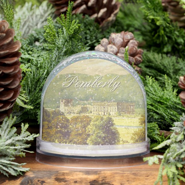 Chatsworth Derbyshire Jane Austen Darcy Pemberly Snowglobe (Winter)