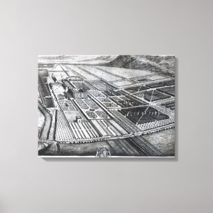 Chatsworth House, engraved by Johannes Kip Canvas Print