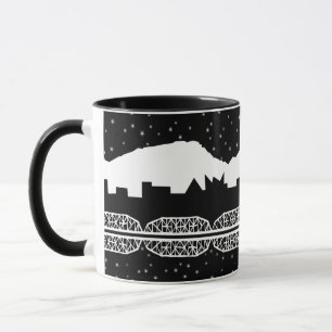 Chatt Skyline Black and White Mug