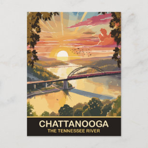 Chattanooga Bridge, Tennessee River, Travel Postcard