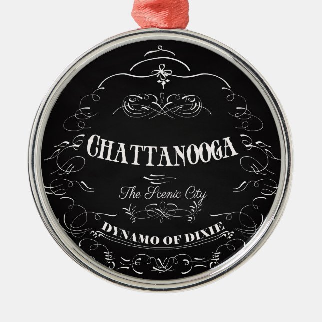 Chattanooga City Tennessee Art  - The Scenic City Metal Tree Decoration (Front)