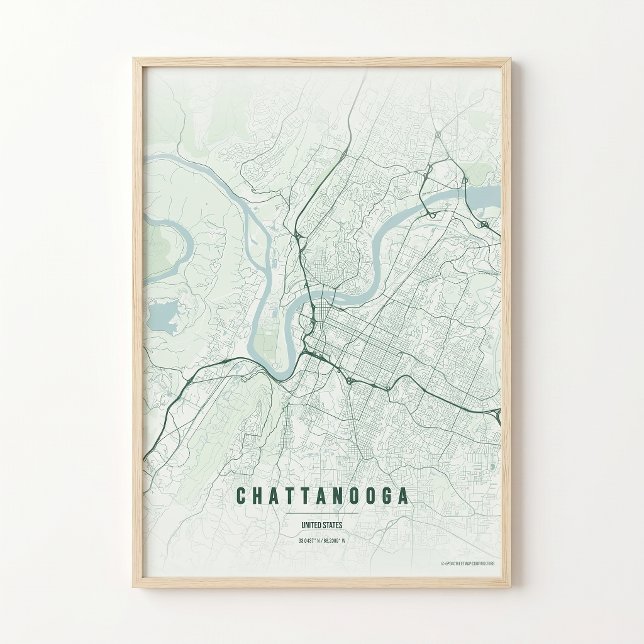 Chattanooga Forest Map Print Poster Wallart Gift (Creator Uploaded)