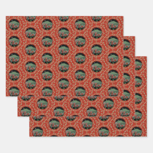 Chattanooga Holiday Wreath Gift Wrap 3 Sheets