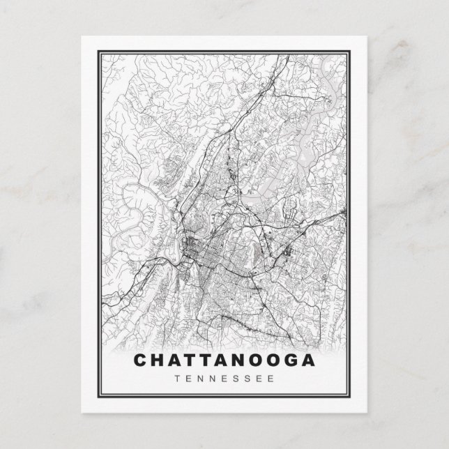 Chattanooga Map Postcard (Front)
