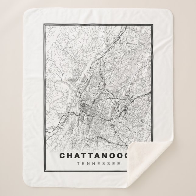 Chattanooga Map Sherpa Blanket (Front)