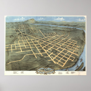Chattanooga Tennessee 1871 Antique Panoramic Map Poster