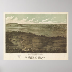 Chattanooga Tennessee 1887 Antique Panoramic Map Poster