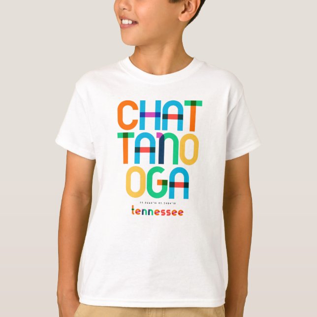 Chattanooga Tennessee Mid Century, Pop Art, T-Shirt (Front)