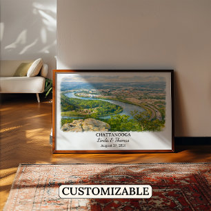 Chattanooga Tennessee Poster, Watercolor, Custom Poster