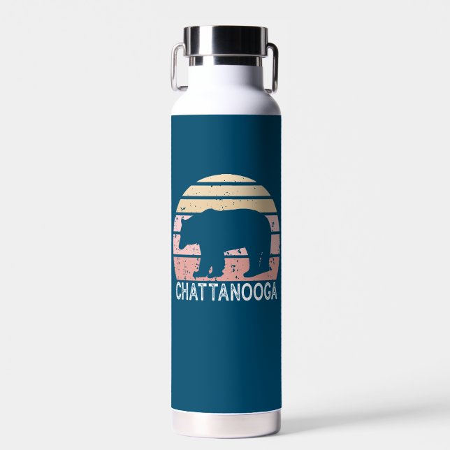 Chattanooga Tennessee Retro Bear Water Bottle (Front)
