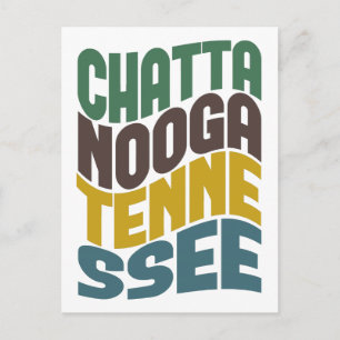 Chattanooga Tennessee Retro Wave Postcard