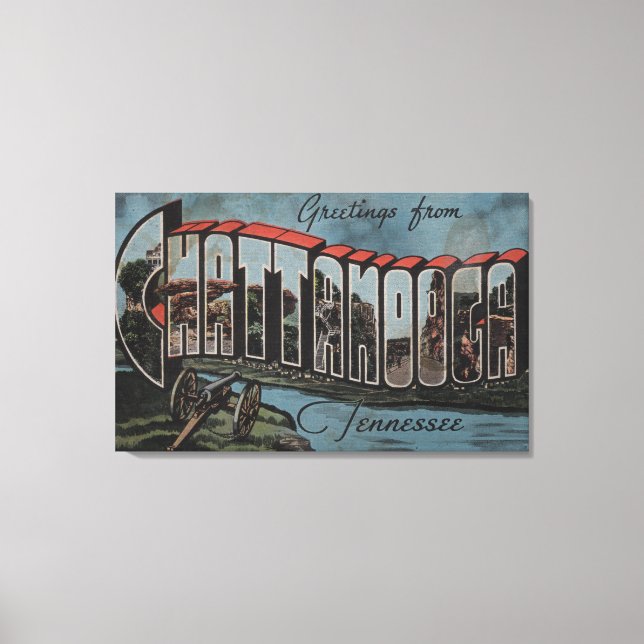Chattanooga, Tennessee (River Scene) Canvas Print (Front)